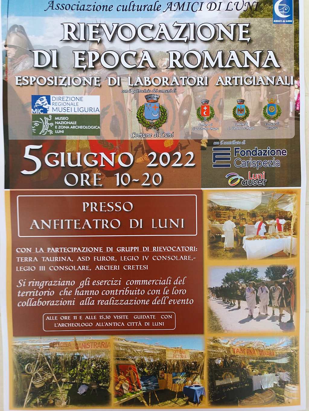 RIEVOCAZIONE DI EPOCA ROMANA A CURA DELL'ASSOCIAZIONE AMICI DI LUNI